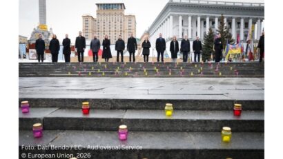 Liderii UE au mers la Kiev pe 24 februarie, la 4 ani de la începutul războiului din Ucraina (Foto: Dati Bendo / EC - Audiovisual Service © European Union, 2026)