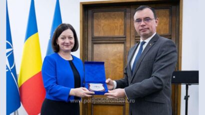 Aija Kalnaja şi Bogdan Despescu (Sursa foto: Poliția de Frontieră)