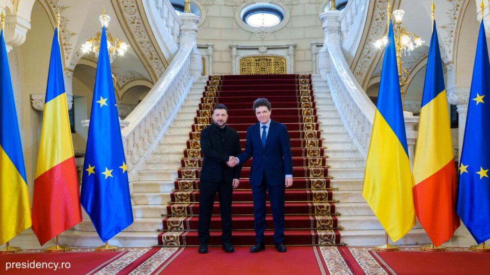 Volodymiy Zelenski, ricevuto a Bucarest da Nicușor Dan/ Foto: presidency.ro