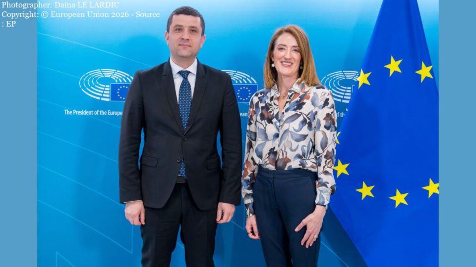 Radu Miruta si Roberta Metsola (Photographer: Daina LE LARDIC
Copyright: © European Un)ion 2026 - Source : EP