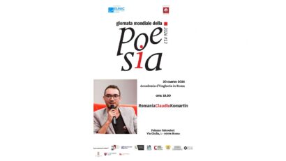Europa in versi, Claudiu Komartin alla Giornata Mondiale della Poesia a Roma