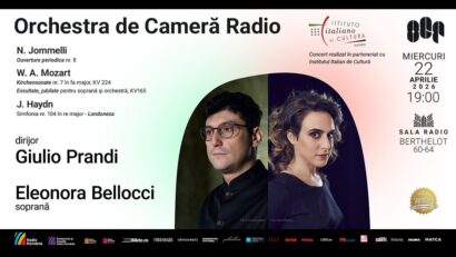 Il direttore d’orchestra Giulio Prandi e il soprano Eleonora Bellocci, concerto speciale a Radio Romania