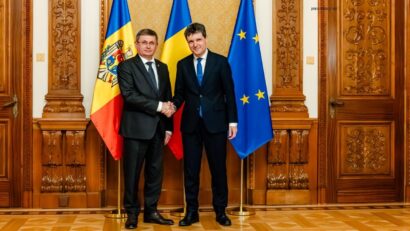 Preşedintele României, Nicuşor Dan, şi Președintele Parlamentului Republicii Moldova, Igor Grosu (foto:
