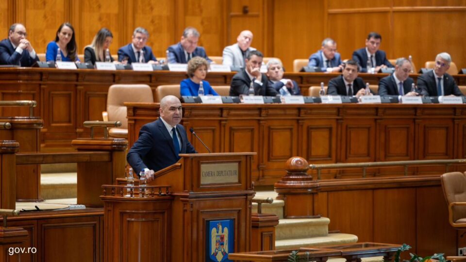Ilie Bolojan, discurs înainte de votul moțiunii / Foto: gov.ro
