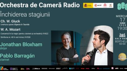 Dirijorul britanic Jonathan Bloxham și clarinetistul spaniol Pablo Barragán închid stagiunea Orchestrei de Cameră Radio