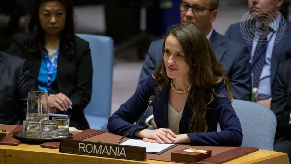 Oana Ţoiu participă sesiunea specială a Consiliului de Securitate al ONU, convocată la solicitarea României (sursă foto: mae.ro)
