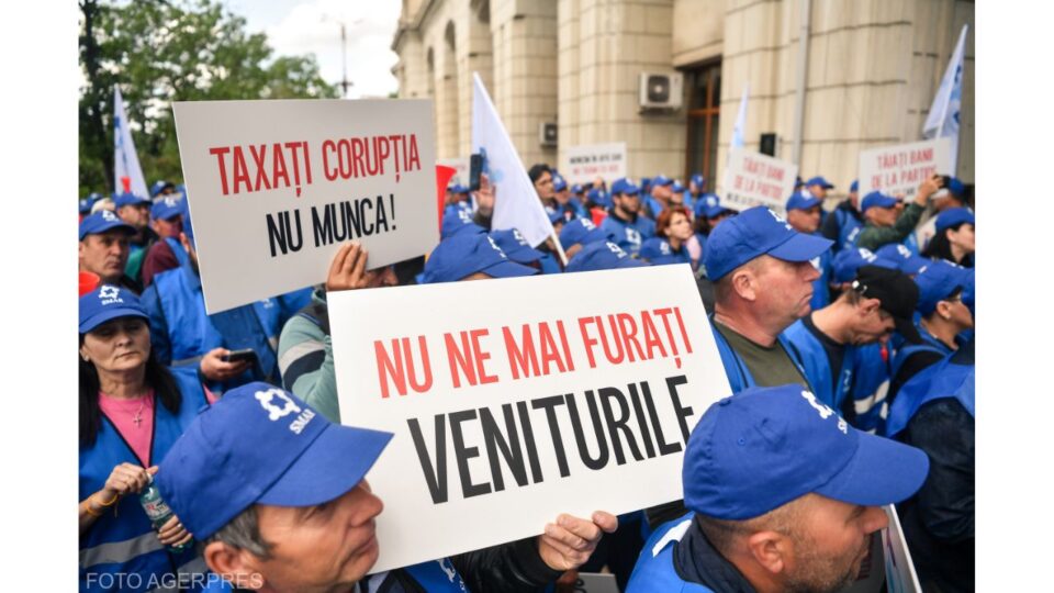 Proteste dei sindacalisti/ Foto: Agerpres