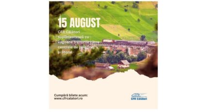 CFR Călători suplimentează trenurile de 15 august