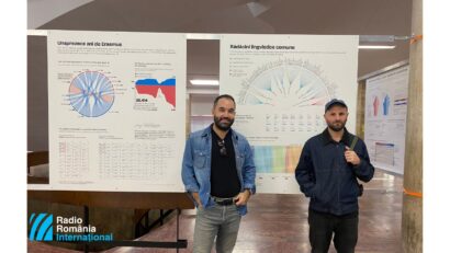 Jacopo Ottaviani e Pietro Zagami alla presentazione del progetto “Tra noi – Italia e Romania raccontate con i dati” (fotot: Radio Romania International)
