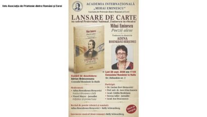 Lansare de carte dedicată lui Mihai Eminescu (foto Asociația de Prietenie dintre Români și Evrei)