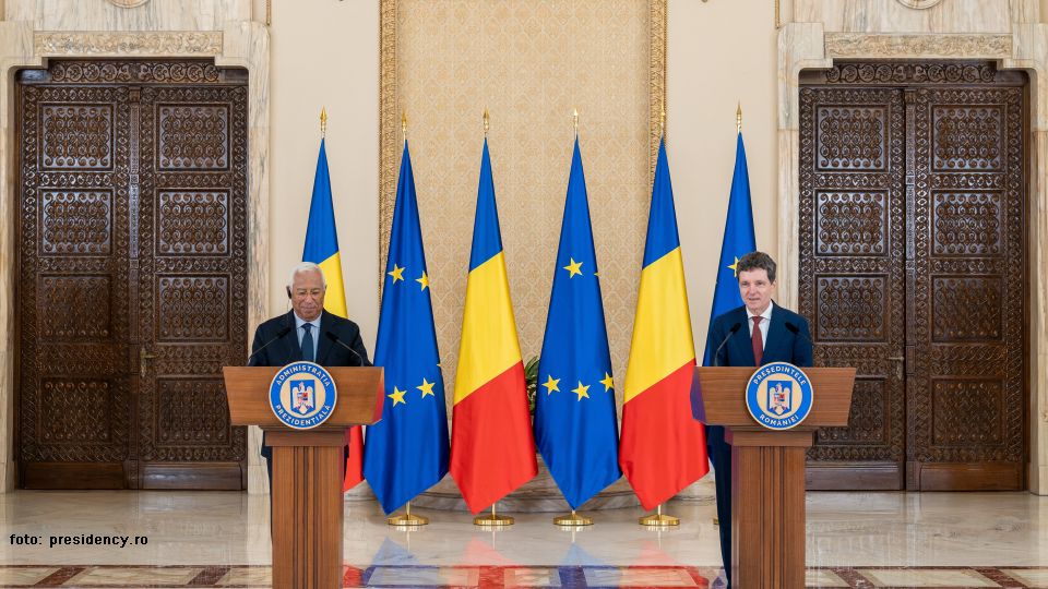 Președintele României, Nicușor Dan şi Președintele Consiliului European, António Costa (sursă foto: presidency.ro)
