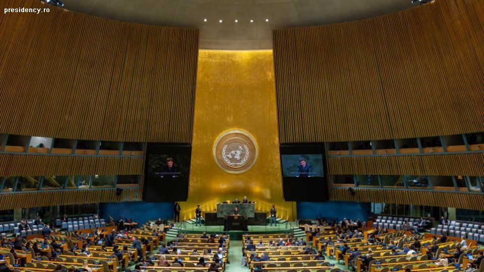 Preşedintele României, Nicuşor Dan, la ONU (sursă foto: presedincy.ro