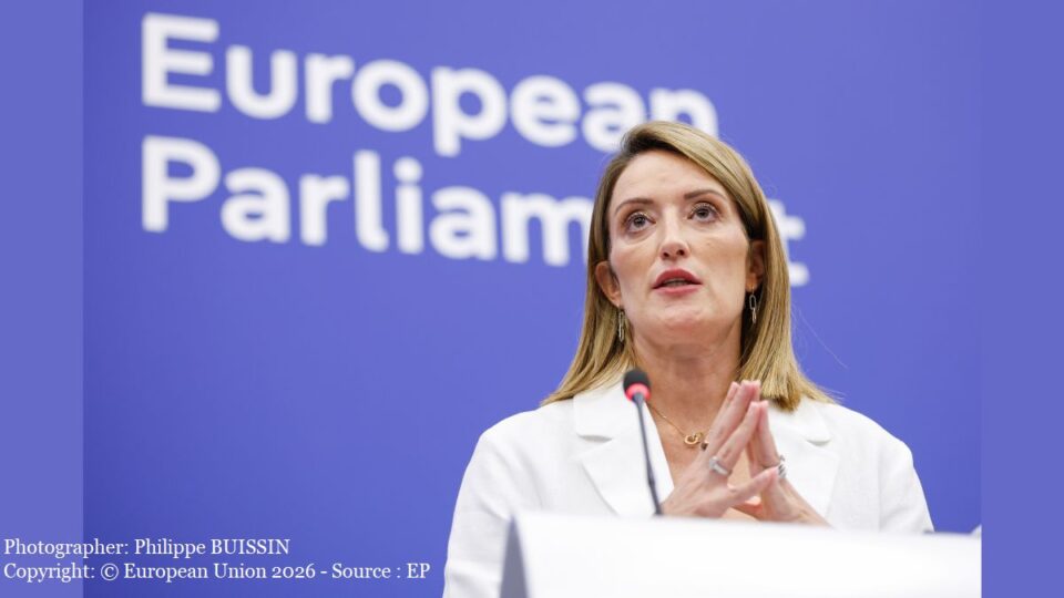 Roberta Metsola, președinta Parlamentului European (Photographer: Philippe BUISSIN Copyright: © European Union 2026 - Source : EP)