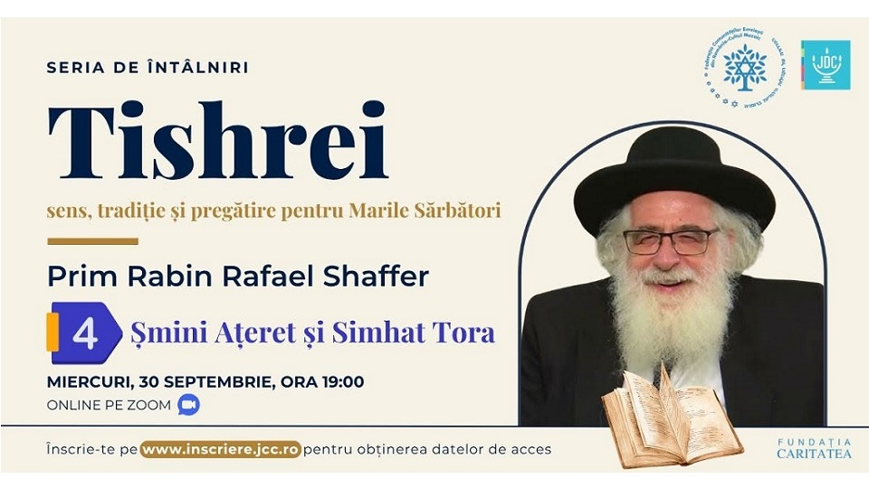 Întâlnire online „Tishrei” cu Prim Rabinul României (foto JCC Bucureşti)