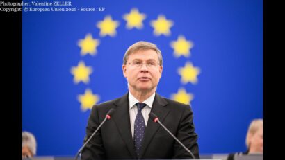 Valdis Dombrovskis (Photographer: Valentine ZELLER Copyright: © European Union 2026 - Source : EP)