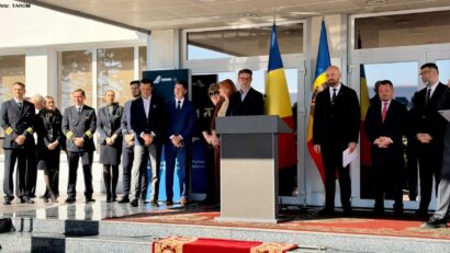 Aeronava „Ivan Patzaichin”, al doilea Boeing 737 MAX din flota TAROM, primul zbor de linie, București – Chișinău (sursă foto: TAROM)